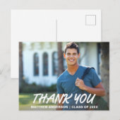 Carte Postale Remerciement de fin d'études Moderne et Cool (dos  (Devant / Derrière)