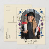Carte Postale Remerciement de fin d'études photo verticale moder (Devant / Derrière)
