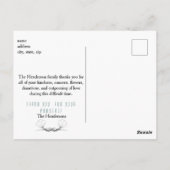 Carte Postale Remerciement de funérailles florales turquoise à l (Dos)