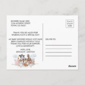 Carte Postale Remerciement de joli animal de ferme de campagne à (Dos)