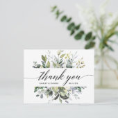 Carte Postale Remerciement de mariage à l'aquarelle et calligrap (Debout devant)