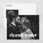 Carte Postale Remerciement de mariage à typographie gras Rétro C (Devant / Derrière)