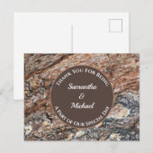Carte Postale Remerciement de mariage au style rustique en bois  (Devant / Derrière)