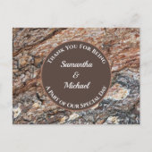 Carte Postale Remerciement de mariage au style rustique en bois  (Devant)