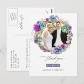 Carte Postale Remerciement de mariage aux succulentes du désert (Devant / Derrière)