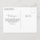 Carte Postale Remerciement de mariage avec photo et écriture élé (Dos)