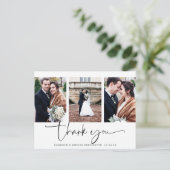 Carte Postale Remerciement de mariage avec photo et écriture élé (Debout devant)