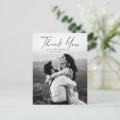 Carte Postale Remerciement de mariage avec photo et écriture mod (Debout devant)