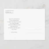 Carte Postale Remerciement de mariage avec photo simple moderne (Dos)