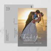 Carte Postale Remerciement de mariage avec photo verticale et ca (Devant / Derrière)