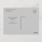 Carte Postale Remerciement de mariage avec photo verticale et ca (Dos)