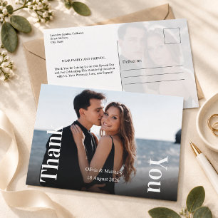 Carte Postale Remerciement de mariage avec superposition de phot