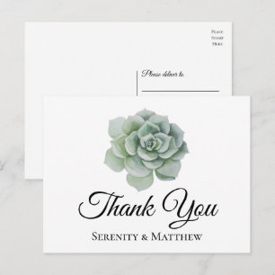 Carte Postale Remerciement de mariage bohème floral sauge succul