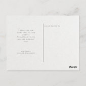 Carte Postale Remerciement de mariage botanique rose pêche moder (Dos)