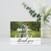 Carte Postale Remerciement de mariage calligraphié élégant moder (Debout devant)