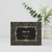 Carte Postale Remerciement de mariage Charm Or Noir Gatsby (Debout devant)