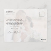 Carte Postale Remerciement de mariage de calligraphie de photo 5 (Dos)