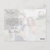 Carte Postale Remerciement de mariage de calligraphie photo Mini (Dos)