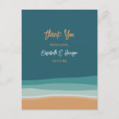 Carte Postale Remerciement de mariage de plage océanique abstrai (Devant)