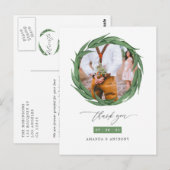 Carte Postale Remerciement de mariage de verdure de forêt boisée (Devant / Derrière)