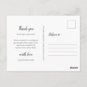 Carte Postale Remerciement de mariage de verdure d'eucalyptus de (Dos)