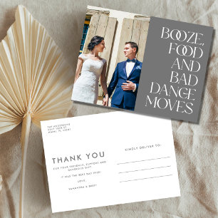 Carte Postale Remerciement de mariage drôle et économique