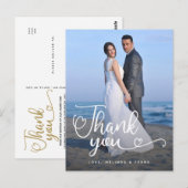 Carte Postale Remerciement de Mariage | Écriture Manuscrite sur (Devant / Derrière)