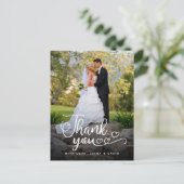 Carte Postale Remerciement de Mariage | Écriture Manuscrite sur  (Debout devant)