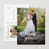 Carte Postale Remerciement de Mariage | Écriture Manuscrite sur  (Devant / Derrière)