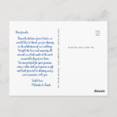 Carte Postale Remerciement de Mariage | Écriture Manuscrite sur (Dos)