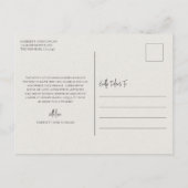 Carte Postale Remerciement de mariage élégant beige neutre intem (Dos)