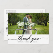 Carte Postale Remerciement de mariage élégant calligraphie moder (Devant / Derrière)