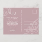 Carte Postale Remerciement de mariage élégant damassé classique (Dos)