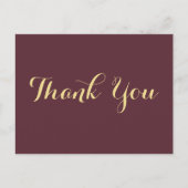 Carte Postale Remerciement de mariage élégant en écriture dorée (Devant)