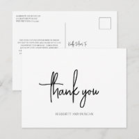 Remerciement de mariage élégant en noir et blanc i