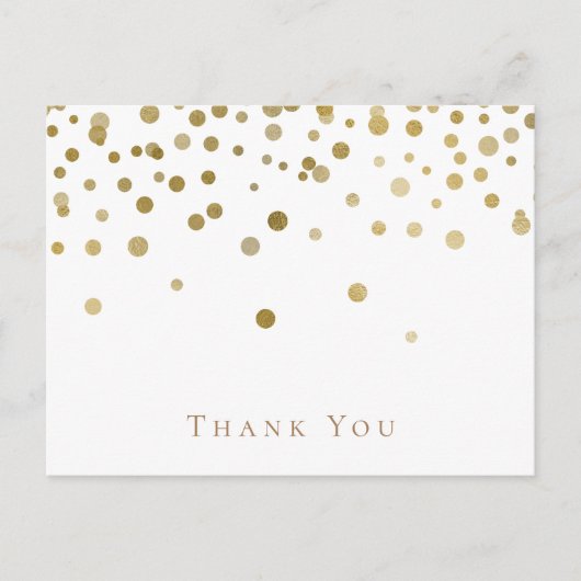 Carte Postale Remerciement de mariage élégant or et blanc (Devant)