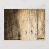 Carte Postale Remerciement de mariage en bois rustique de campag (Dos)