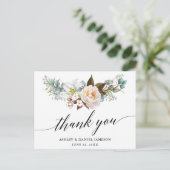 Carte Postale Remerciement de mariage en calligraphie florale bo (Debout devant)