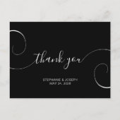 Carte Postale Remerciement de mariage en écriture cursive noire (Devant)