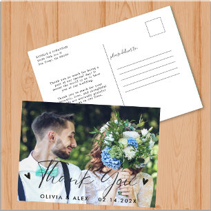 Carte Postale Remerciement de mariage en photo