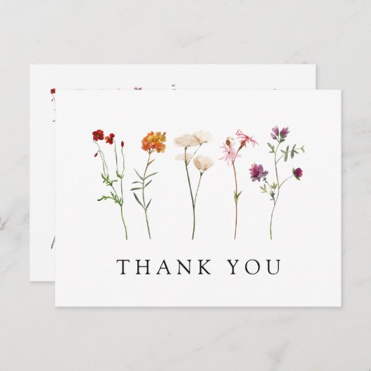 Carte Postale Remerciement de mariage floral de fierté lesbienne (Devant / Derrière)