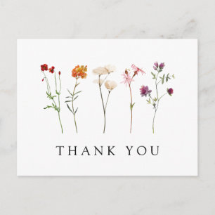 Carte Postale Remerciement de mariage floral de fierté lesbienne