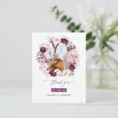 Carte Postale Remerciement de mariage floral en velours profond  (Debout devant)