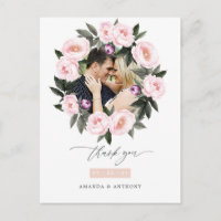 Remerciement de mariage floral en velours profond