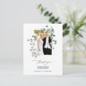 Carte Postale Remerciement de mariage géométrique de forêt d'euc (Debout devant)