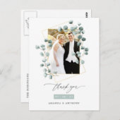 Carte Postale Remerciement de mariage géométrique de forêt d'euc (Devant / Derrière)