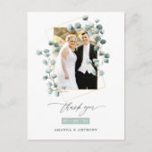 Carte Postale Remerciement de mariage géométrique de forêt d'euc (Devant)