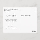 Carte Postale Remerciement de mariage gothique floral bordeaux b (Dos)