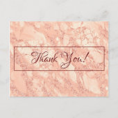 Carte Postale Remerciement de Mariage, Marbre Rose Gold, Message (Devant)