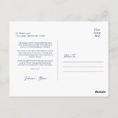 Carte Postale Remerciement de mariage minimal en écriture callig (Dos)